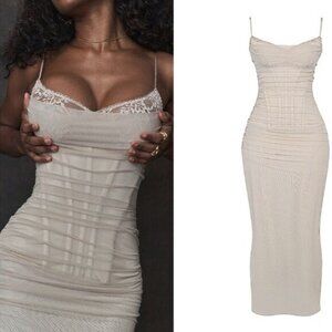 House of CB Nalini Mesh Corset Cocktail Dress (NWT+Box)